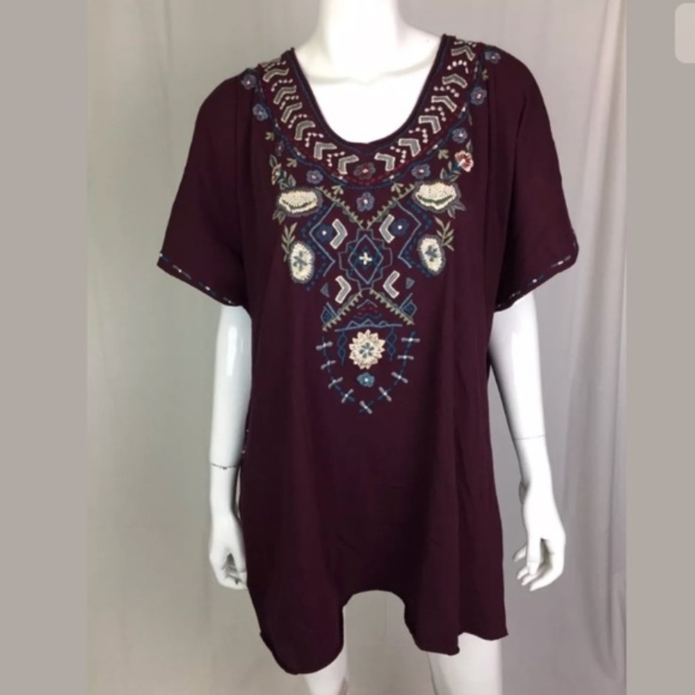 Worn once! Caite from Anthropologie size small burgundy maroon color